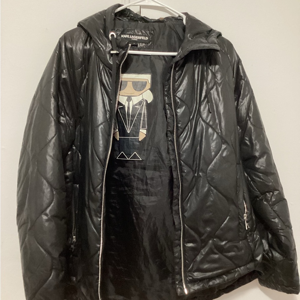 Karl Lagerfeld Black Quilted Jacket for Men